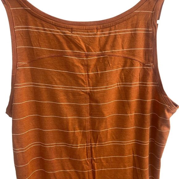 Prana Foundation Scoop Neck Copper Heather Stripe Sleeveless Tank Sz S - Picture 5 of 9